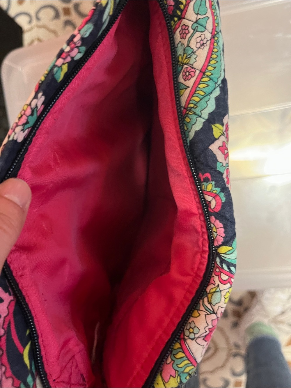 Vera Bradley Floral Quilted Crossbody in Navy, Pink & Teal - Picture 6 of 8